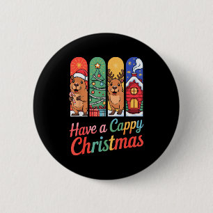 Capybara Reindeer Xmas Have A Capy Christmas 2 Inch Round Button