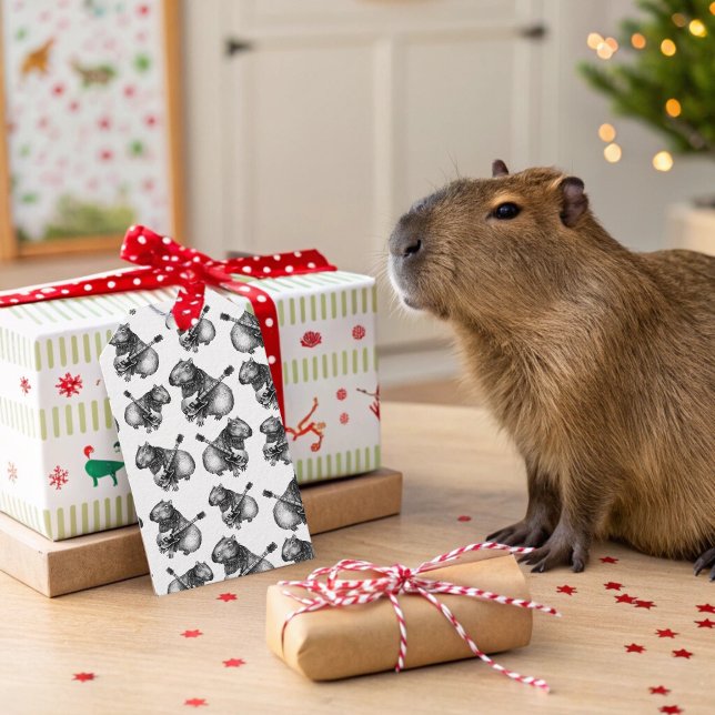 Capybara Rockstar Gift Tags (Capybara gift tag )
