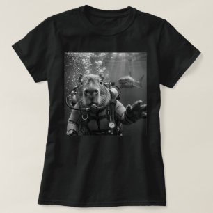 Capybara Scuba Diver Underwater Selfie Illustratio T-Shirt