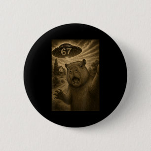Capybara Selfie 67 Meme Six Seven Funny Ufo 2 Inch Round Button
