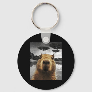 Capybara Selfie Funny Xmas Animal Graphic Capybara Keychain