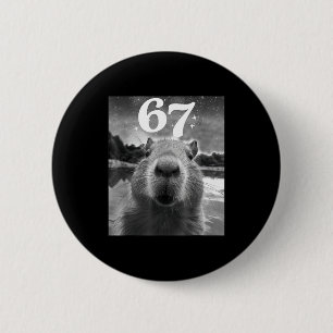 Capybara Selfie With 67 Meme Capy Graphic For Men  2 Inch Round Button
