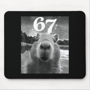 Capybara Selfie With 67 Meme Capy Graphic For Men  Mouse Pad