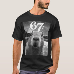 Capybara Selfie With 67 Meme Capy Graphic For Men T-Shirt