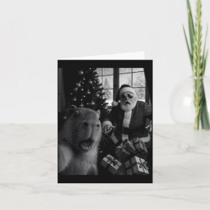 Capybara Selfie With Santa Funny Capybara For Men Card