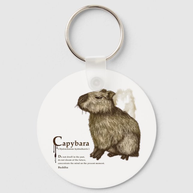 capybara - sepia keychain (Front)