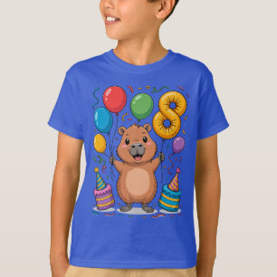 Capybara Shirt for Girls 8 Birthday Celebration