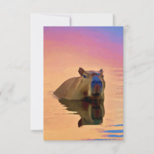 Capybara Simplicity Tranquil Lake  Thank You Card