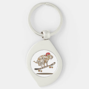 Capybara Skateboard ollie Keychain