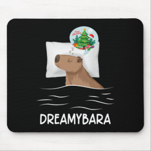 Capybara Sleep Night Xmas Rodent Christmas Dream C Mouse Pad