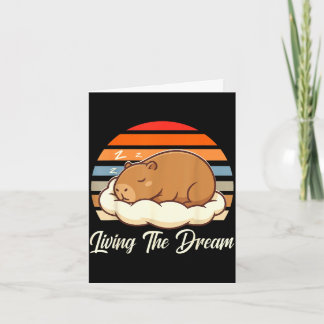 Capybara sleepybara living the dream retro vintage card