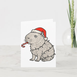 Capybara Smoking Christmas Ugly Cigarette Gen Z Card