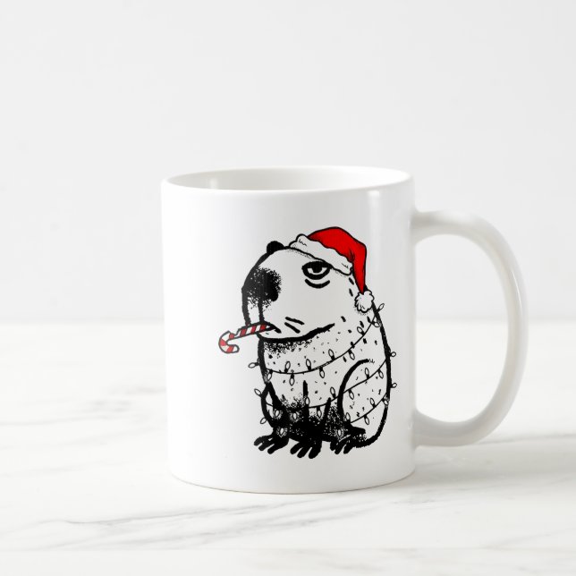 Capybara Smoking Christmas Ugly Cigarette Gen Z  Coffee Mug (Right)