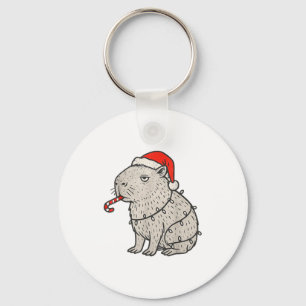 Capybara Smoking Christmas Ugly Cigarette Gen Z  Keychain