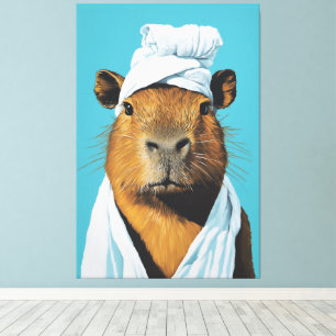 Capybara Spa Day Canvas Print