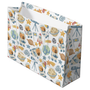 Capybara Space Pattern Large Gift Bag