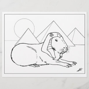 Capybara Sphinx - Page de coloriage.