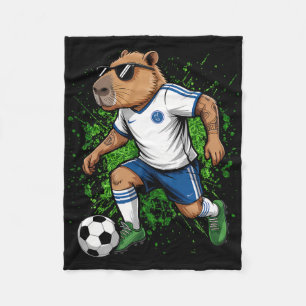Capybara Sport - Soccer Player Fleece Blanket