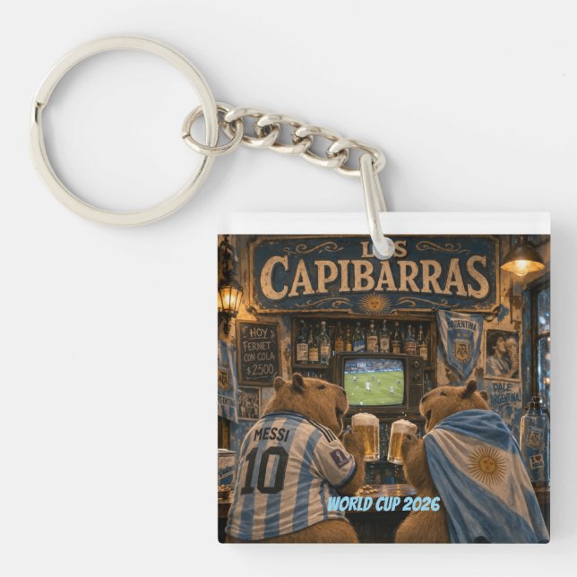 Capybara Stickers bar illusion Keychain (Front)