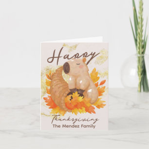 Capybara Thanksgiving Family  Card