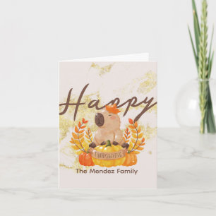 Capybara Thanksgiving Family Dinner  Card