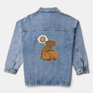 Capybara thinking about Cookies  Denim Jacket