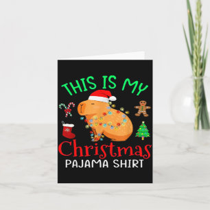 Capybara This Is My Christmas Pajama Capy Santa Me Card
