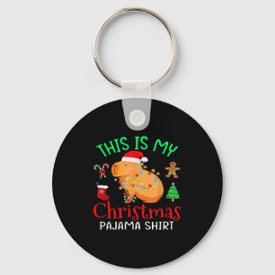 Capybara This Is My Christmas Pajama Capy Santa Me Keychain