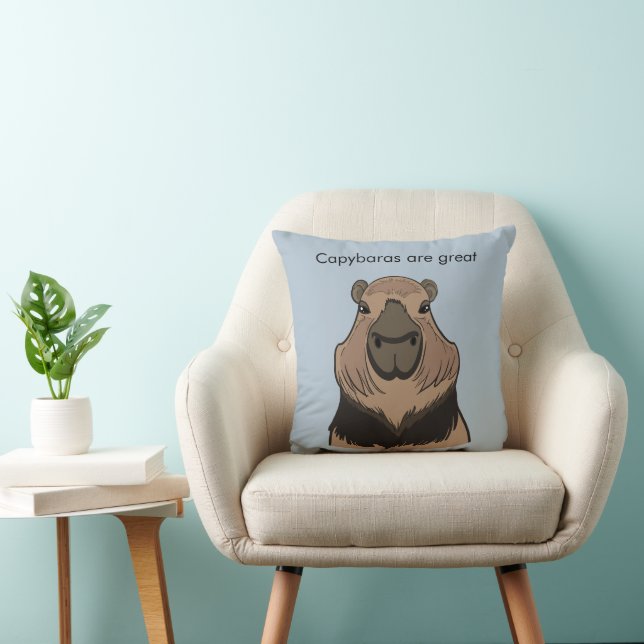 Capybara Throw Pillow (Chair)