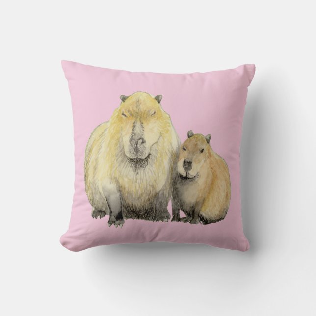 Capybara Throw Pillow (Front)