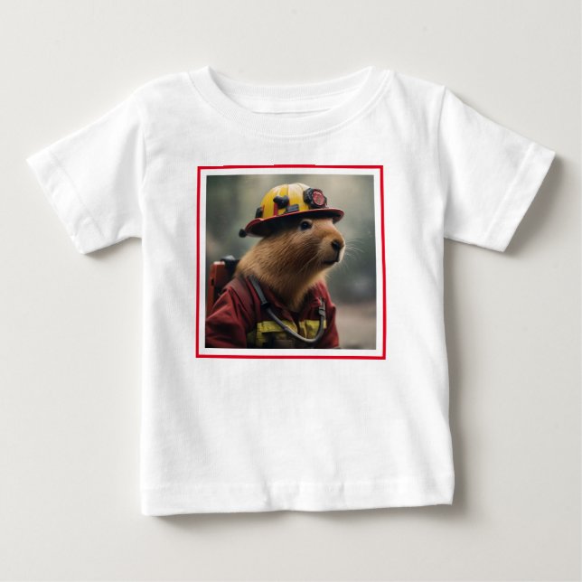"Capybara to the Rescue: Firefighter Extraordinair Baby T-Shirt (Front)