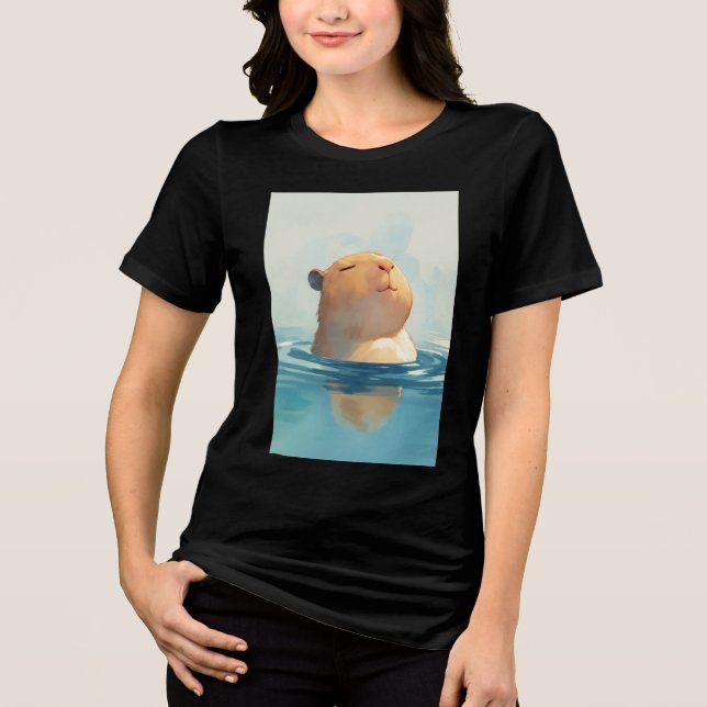 Capybara Tranquil Moment Tri-Blend Shirt (Front)