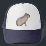 Capybara Trucker Hat<br><div class="desc">A photograph of a cute Capybara,  the largest rodent in the world. Customize by adding text or changing the background color to suit yourself.</div>