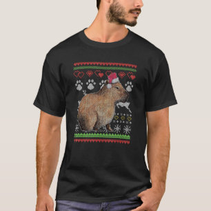 Capybara Ugly Christmas Sweater Santa Hat Xmas Hol