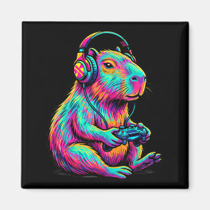 Capybara Video Games Gamer Funny Gaming Graphic Ki Magnet
