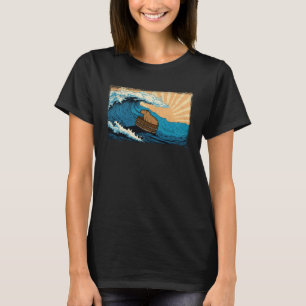 Capybara Wave  Capibara Beach Surfer Distressed T-Shirt