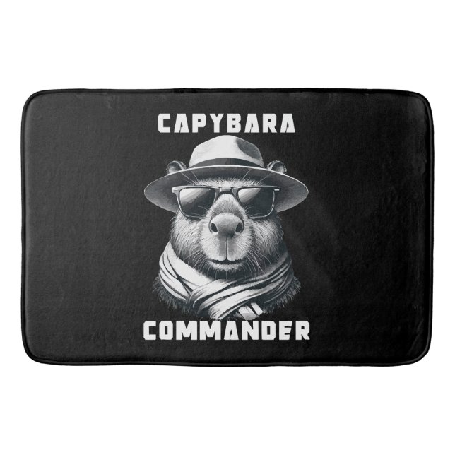 Capybara With Sunglasses Capy Commander Bath Mat (Front)