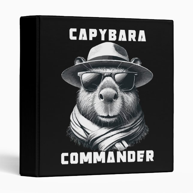 Capybara With Sunglasses Capy Commander Binder (Front/Spine)