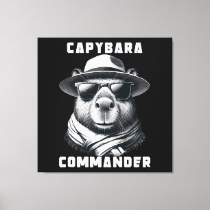 Capybara With Sunglasses Capy Commander Canvas Print