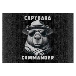 Capybara With Sunglasses Capy Commander Cutting Board