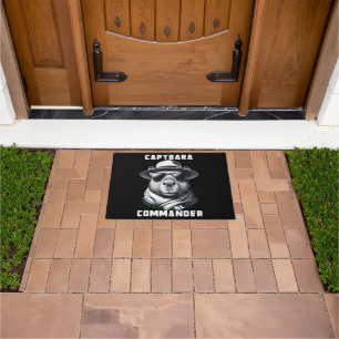 Capybara With Sunglasses Capy Commander Doormat