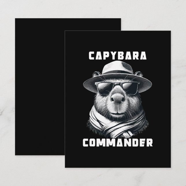 Capybara With Sunglasses Capy Commander Enclosure Card (Front/Back)