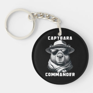 Capybara With Sunglasses Capy Commander Keychain