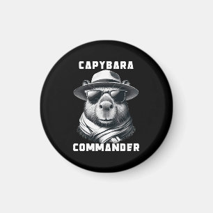 Capybara With Sunglasses Capy Commander Magnet