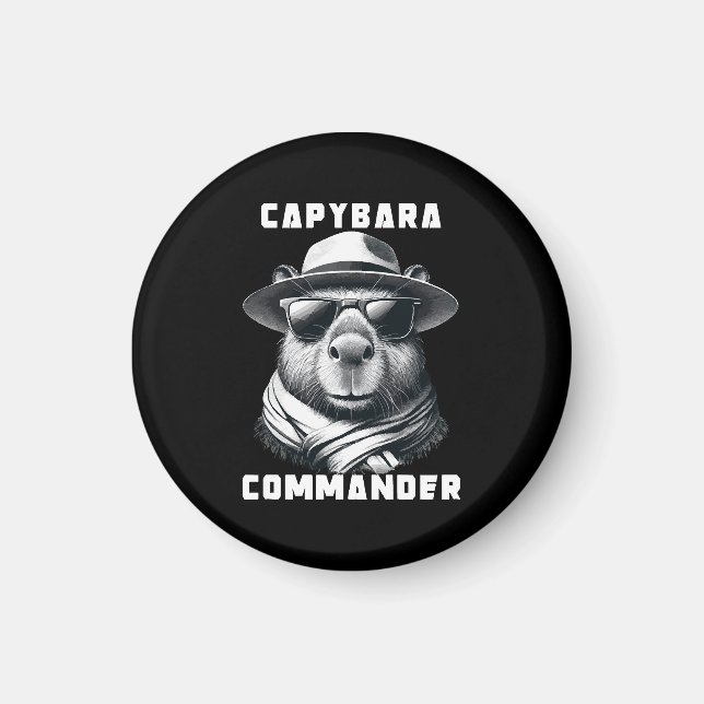 Capybara With Sunglasses Capy Commander Magnet (Front)
