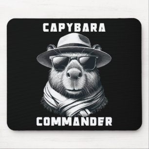 Capybara With Sunglasses Capy Commander Mouse Pad
