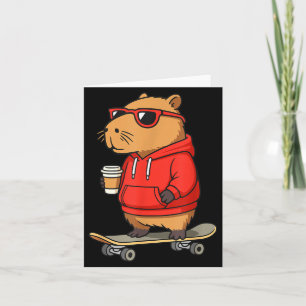 Capybara With Sungles Skater Capy Card