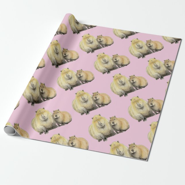 Capybara Wrapping Paper (Unrolled)