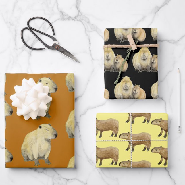 Capybara Wrapping Paper Sheet (Front)