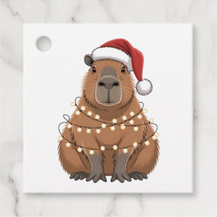 Capybara Xmas Matching Funny Santa Favour Tags